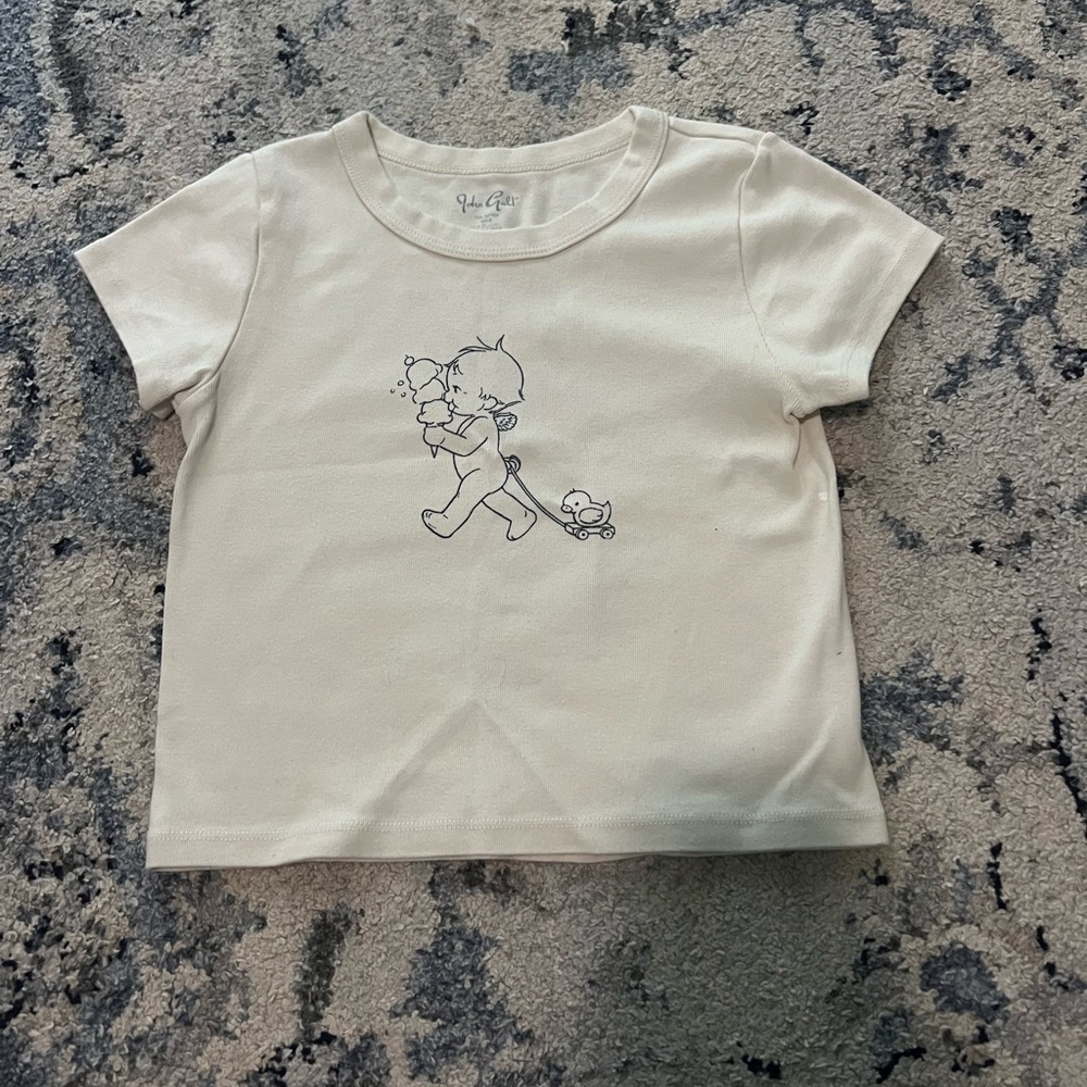 Brandy Melville Cream Graphic Tee